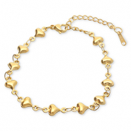 Bracciali in acciaio inossidabile cuore oro
