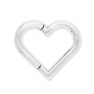 Piercing all'orecchio in acciaio inossidabile clicker cuore argento