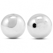 Perline metallizzate tonde 18mm argento metallico
