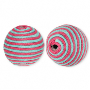 Perline in acrilico 22 mm con cordoncino cerato blu-malva