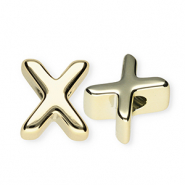 Perline alfabeto in acrilico con disegno lettera X oro