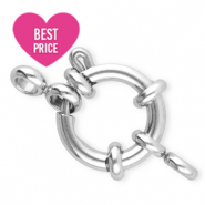 Componenti in acciaio inossidabile chiusura anello a molla 14 mm con anellini argento