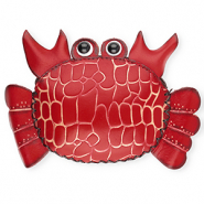 Portafogli piccoli in pelle granchino rosso-beige sabbia-nero-bianco