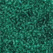 Perline di vetro rocailles 8/0 (3mm) verde transparente
