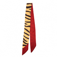Bandana foulard con stampa zebra crema-marrone scuro-rosso ruggine