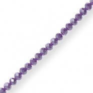 Perline sfaccettate 3x2mm rondella viola-effetto perlato