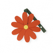 Ciondoli accattivanti fiore rosso terracotta-giallo-verde scuro