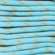 Paracord alla moda 6mm blu chiaro-oro