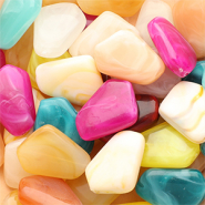 Perline in acrilico pentagono multicolore-marmo