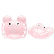 Perline di vetro a mano granchino rosa chiaro trasparente-bianco-nero