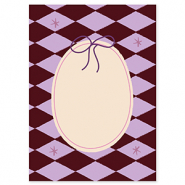 BY31® Espositori bigiotteria in cartoncino ovale con fiocco marrone-viola-rosa-crema