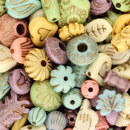 Perline in acrilico mix multicolore-oro