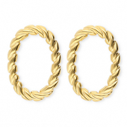 BY31&reg; Orecchini in acciaio inossidabile ovale contorto oro