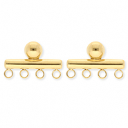 BY31&reg; Componenti in acciaio inossidabile orecchini barra con 4 anellini oro