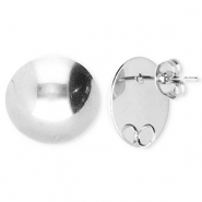 BY31&reg; Componenti in acciaio inossidabile orecchini tonda con anellino argento