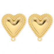 BY31&reg; Componenti in acciaio inossidabile orecchini cuore con anellino oro