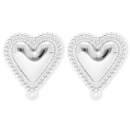 BY31&reg; Componenti in acciaio inossidabile orecchini cuore con anellino argento