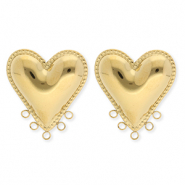 BY31&reg; Componenti in acciaio inossidabile orecchini cuore con 5 anellini oro
