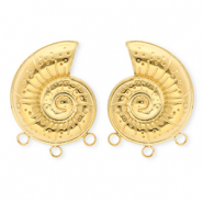BY31&reg; Componenti in acciaio inossidabile orecchini conchiglia con 3 anellini oro