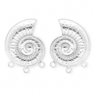BY31&reg; Componenti in acciaio inossidabile orecchini conchiglia con 3 anellini argento