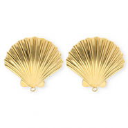 BY31&reg; Componenti in acciaio inossidabile orecchini conchiglia con anellino oro