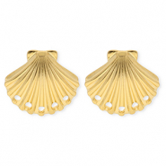 BY31&reg; Componenti in acciaio inossidabile orecchini conchiglia con 5 anellini oro