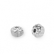 Perline in acciaio inossidabile fiore argento