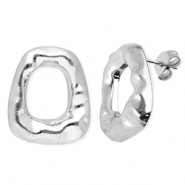 Orecchini in acciaio inossidabile trapezio argento