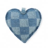 Ciondoli accattivanti cuore denim-look blu denim