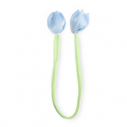 Ciondoli accattivanti tulipano lucido verde chiaro-blu chiaro