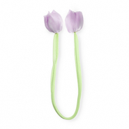 Ciondoli accattivanti tulipano lucido verde chiaro-lilla