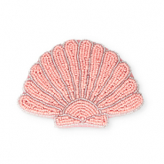 Portafogli piccoli conchiglia transparente rivestimento argentato-rosa salmone