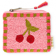 Pochette ciliegie rosa-rosso-verde