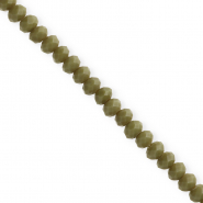 Perline sfaccettate 6x4 mm rondella verde militare