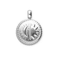 BY31® Ciondoli in acciaio inossidabile tonda con sole & luna argento