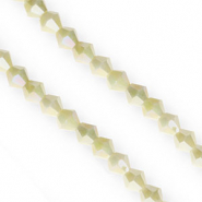 Perline sfaccettate bicone 6mm lime-rivestimento AB