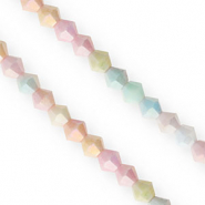 Perline sfaccettate bicone 6mm pastello multicolore-rivestimento AB