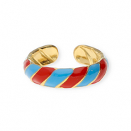 Anelli in acciaio inossidabile oro-rosso-blu