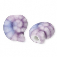 Perline di ceramica conchiglia viola-blu