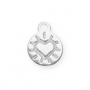 Ciondoli in acciaio inossidabile tonda con cuore argento