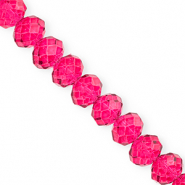 Perline sfaccettate 12x9mm rondella rosa ciliegia