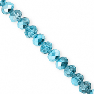 Perline sfaccettate 8x6mm rondella blu ottanio-effetto perlato
