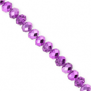Perline sfaccettate 6x5mm rondella viola-effetto perlato