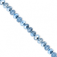 Perline sfaccettate 4x3mm rondella blu-effetto perlato