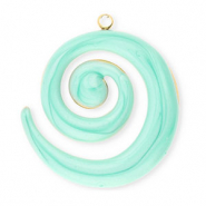 Ciondoli in acciaio inossidabile spirale oro-verde menta marmo