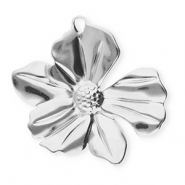 Ciondoli in acciaio inossidabile fiore argento