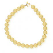 BY31® Collane di perline acrilico 16mm lucido Pastel yellow 11-0616 TPG-oro