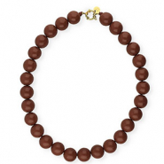 BY31® Collane di perline acrilico 16mm lucido Cappuccino brown 19-1220 TCX-oro
