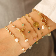 Set di ispirazione Crea collane boho con catena a rolò in acciaio inossidabile con pietre