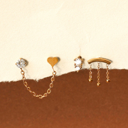 Set di ispirazione Completa la tua collezione con piercing per orecchio in acciaio inox